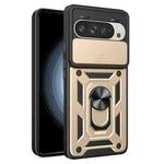 For Google Pixel 9 / 9 Pro Sliding Camera Cover Design TPU+PC Phone Case(Gold)