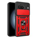 For Google Pixel 7 5G Sliding Camera Cover Design TPU+PC Phone Case(Red)