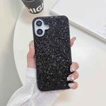 For iPhone 16 Plus Glitter Powder Shockproof TPU Phone Case(Black)