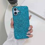 For iPhone 16 Glitter Powder Shockproof TPU Phone Case(Blue)