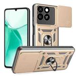 For ZTE Blade A35 4G / A55 4G Sliding Camera Cover Design TPU+PC Phone Case(Gold)