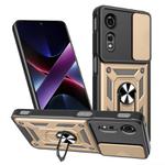 For ZTE nubia Neo 2 Sliding Camera Cover Design TPU+PC Phone Case(Gold)