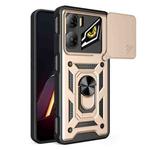 For ZTE nubia Neo 3 Sliding Camera Cover Design TPU+PC Phone Case(Gold)
