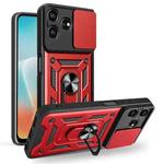 For ZTE Axon 50 Lite 4G Sliding Camera Cover Design TPU+PC Phone Case(Red)
