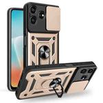 For ZTE Axon 50 Lite 4G Sliding Camera Cover Design TPU+PC Phone Case(Gold)