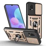 For TCL 405 / 406 / 408 Sliding Camera Cover Design TPU+PC Phone Case(Gold)