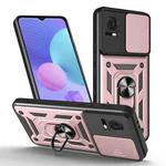 For TCL 405 / 406 / 408 Sliding Camera Cover Design TPU+PC Phone Case(Rose Gold)