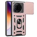 For itel S24 Sliding Camera Cover Design TPU+PC Phone Case(Rose Gold)