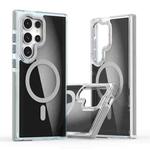 For Samsung Galaxy S24 Ultra 5G Dual-Color Transparent Black Magsafe Phone Case(Gray)