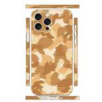 For iPhone 15 Pro Max All-inclusive PET Phone Decal Adhesive Sticker(Camouflage Gold)