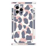 For iPhone 15 Pro All-inclusive PET Phone Decal Adhesive Sticker(Purple Pink Cow Pattern)