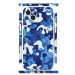 For iPhone 15 Plus All-inclusive PET Phone Decal Adhesive Sticker(Blue White)