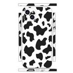 For iPhone 15 Plus All-inclusive PET Phone Decal Adhesive Sticker(Black White Cow Pattern)