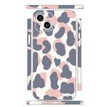 For iPhone 15 Plus All-inclusive PET Phone Decal Adhesive Sticker(Purple Pink Cow Pattern)