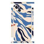 For iPhone 15 All-inclusive PET Phone Decal Adhesive Sticker(Blue White Stripe)