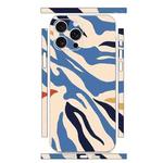 For iPhone 14 Pro All-inclusive PET Phone Decal Adhesive Sticker(Blue White Stripe)