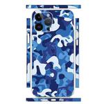 For iPhone 12 Pro Max All-inclusive PET Phone Decal Adhesive Sticker(Blue White)