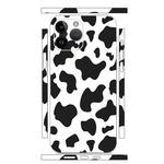 For iPhone 12 Pro All-inclusive PET Phone Decal Adhesive Sticker(Black White Cow Pattern)