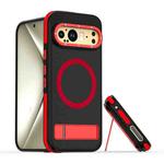 For Google Pixel 9 / 9 Pro Dual-Color Skin Feel Magsafe Phone Case with Holder(Red)