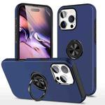 For iPhone 16 Pro Max PC Hybrid TPU Magnetic Ring Holder Phone Case(Navy Blue)