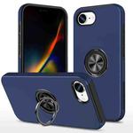 For iPhone 16e PC + TPU Magnetic Phone Case with Invisible Ring Holder(Navy Blue)