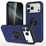 For iPhone 17 Pro Max PC + TPU Magnetic Phone Case with Invisible Ring Holder(Navy Blue)