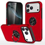 For iPhone 17 Pro Max PC + TPU Magnetic Phone Case with Invisible Ring Holder(Red)