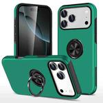 For iPhone 17 Pro Max PC + TPU Magnetic Phone Case with Invisible Ring Holder(Dark Green)
