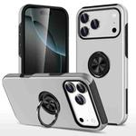 For iPhone 17 Pro Max PC + TPU Magnetic Phone Case with Invisible Ring Holder(Silver)