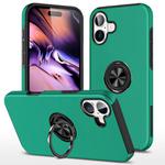 For iPhone 17 PC + TPU Magnetic Phone Case with Invisible Ring Holder(Dark Green)