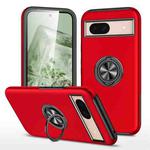 For Google Pixel 8a PC Hybrid TPU Magnetic Ring Holder Phone Case(Red)