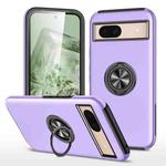 For Google Pixel 8a PC Hybrid TPU Magnetic Ring Holder Phone Case(Purple)