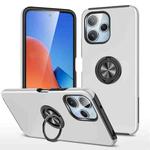 For Redmi 12 4G PC Hybrid TPU Magnetic Ring Holder Phone Case(Silver)