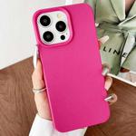 For iPhone 15 Pro Leather Texture TPU Full Coverage Phone Case(Rose Red)