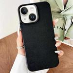 For iPhone 14 Leather Texture TPU Full Coverage Phone Case(Black)