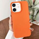 For iPhone 12 Leather Texture TPU Full Coverage Phone Case(Orange)