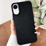 For iPhone XR Leather Texture TPU Full Coverage Phone Case(Black)