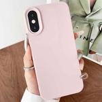 For iPhone XS Max Leather Texture TPU Full Coverage Phone Case(Pink)