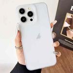 For iPhone 15 Pro Frosted Translucent TPU Full Coverage Phone Case(White)