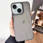 For iPhone 15 Frosted Translucent TPU Full Coverage Phone Case(Black)