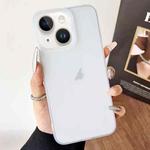 For iPhone 14 Plus Frosted Translucent TPU Full Coverage Phone Case(White)