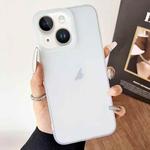 For iPhone 14 Frosted Translucent TPU Full Coverage Phone Case(White)