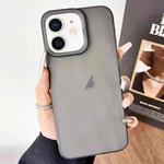 For iPhone 12 Frosted Translucent TPU Full Coverage Phone Case(Black)