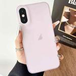 For iPhone X / XS Frosted Translucent TPU Full Coverage Phone Case(Pink)