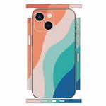 For iPhone 15 Plus Geometric Style All-inclusive PET Phone Decal Adhesive Sticker(Orange Pink)