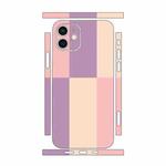 For iPhone 12 Color Matching All-inclusive PET Phone Decal Adhesive Sticker(Purple Pink)