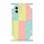 For iPhone 12 Color Matching All-inclusive PET Phone Decal Adhesive Sticker(Green Pink)