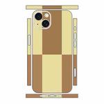 For iPhone 13 Color Matching All-inclusive PET Phone Decal Adhesive Sticker(Brown Yellow)