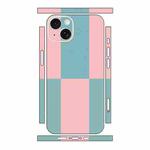 For iPhone 14 Color Matching All-inclusive PET Phone Decal Adhesive Sticker(Blue Pink)