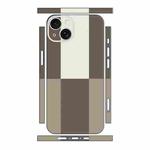 For iPhone 14 Plus Color Matching All-inclusive PET Phone Decal Adhesive Sticker(White Coffee)